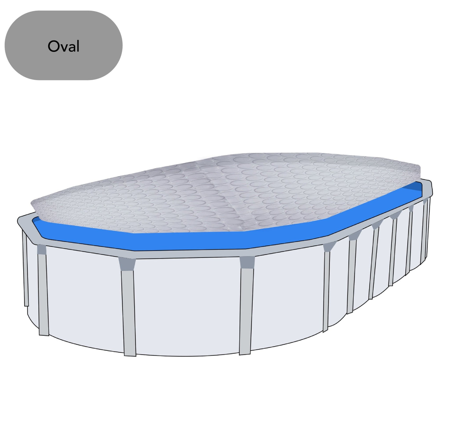 12' x 24' Oval Clear Deluxe Solar Blanket - interpools