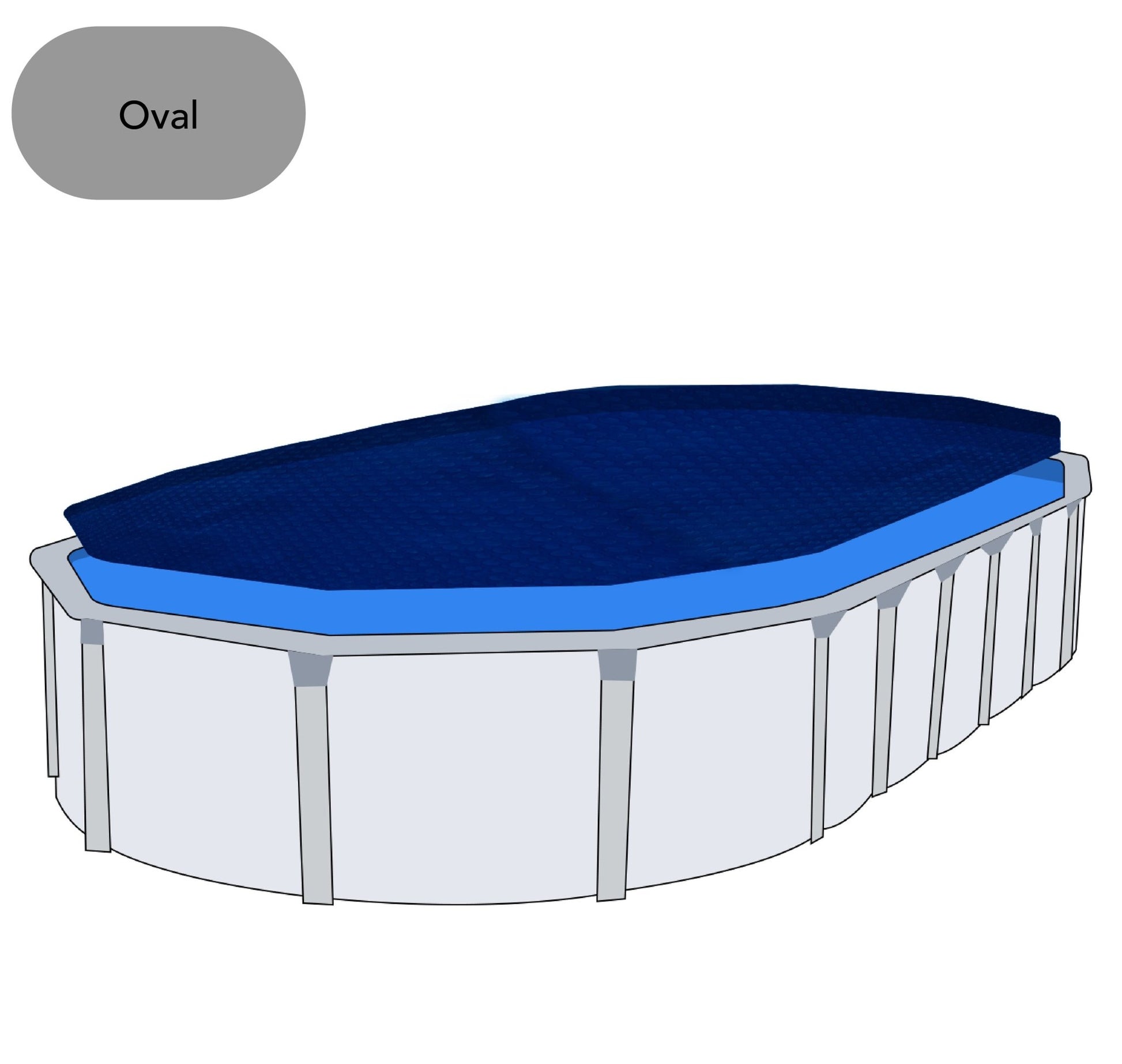 12' x 24' Oval Premium Black and Blue Solar Blanket - interpools