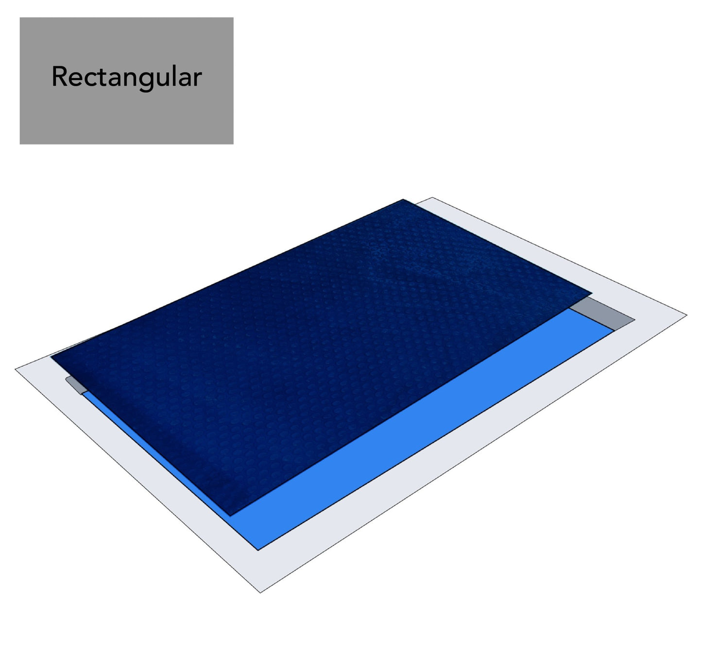14' x 28' Rectangle Premium Black and Blue Solar Blanket, 8 mil - interpools