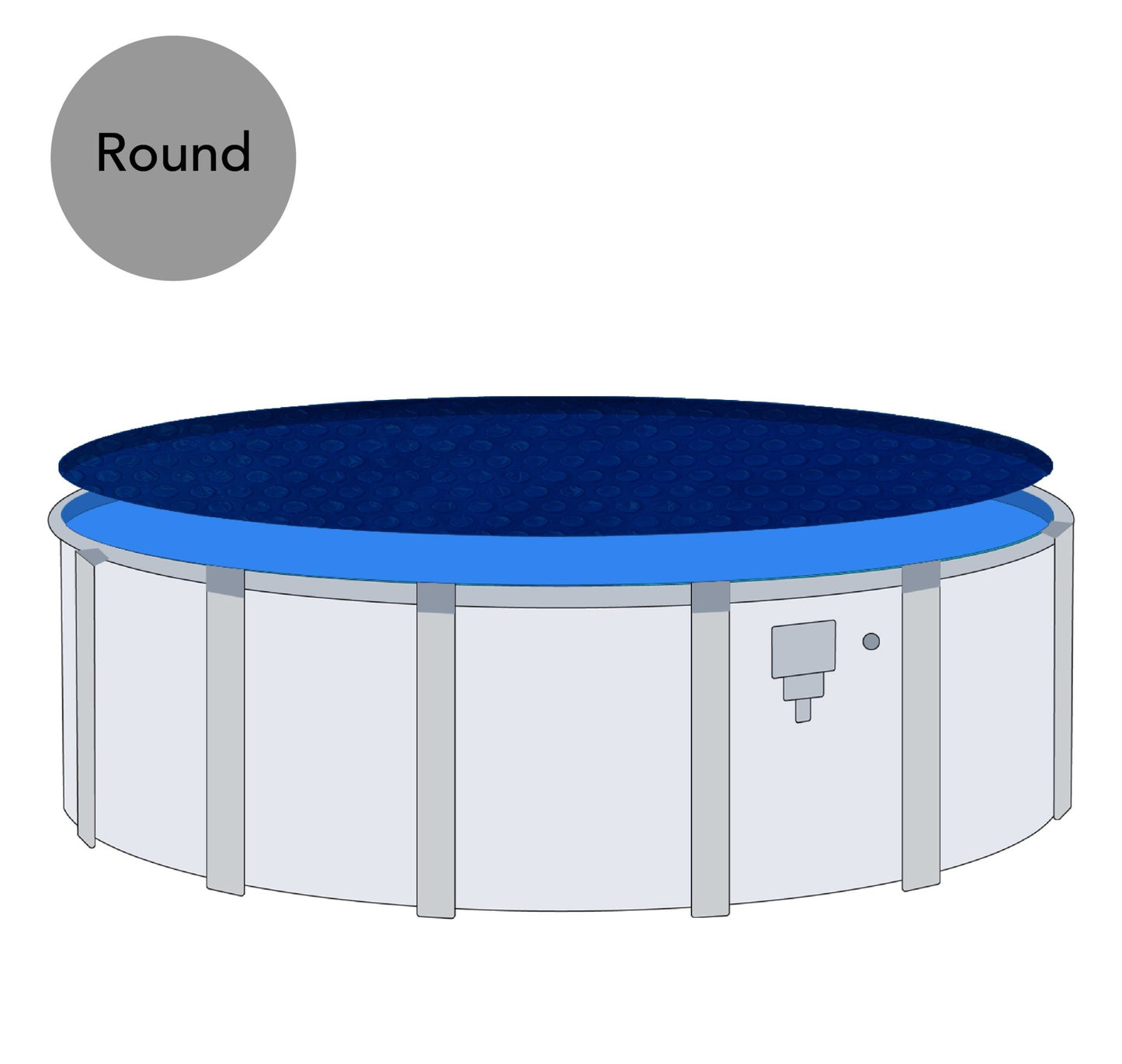 15' Round Premium Black and Blue Solar Blanket - interpools