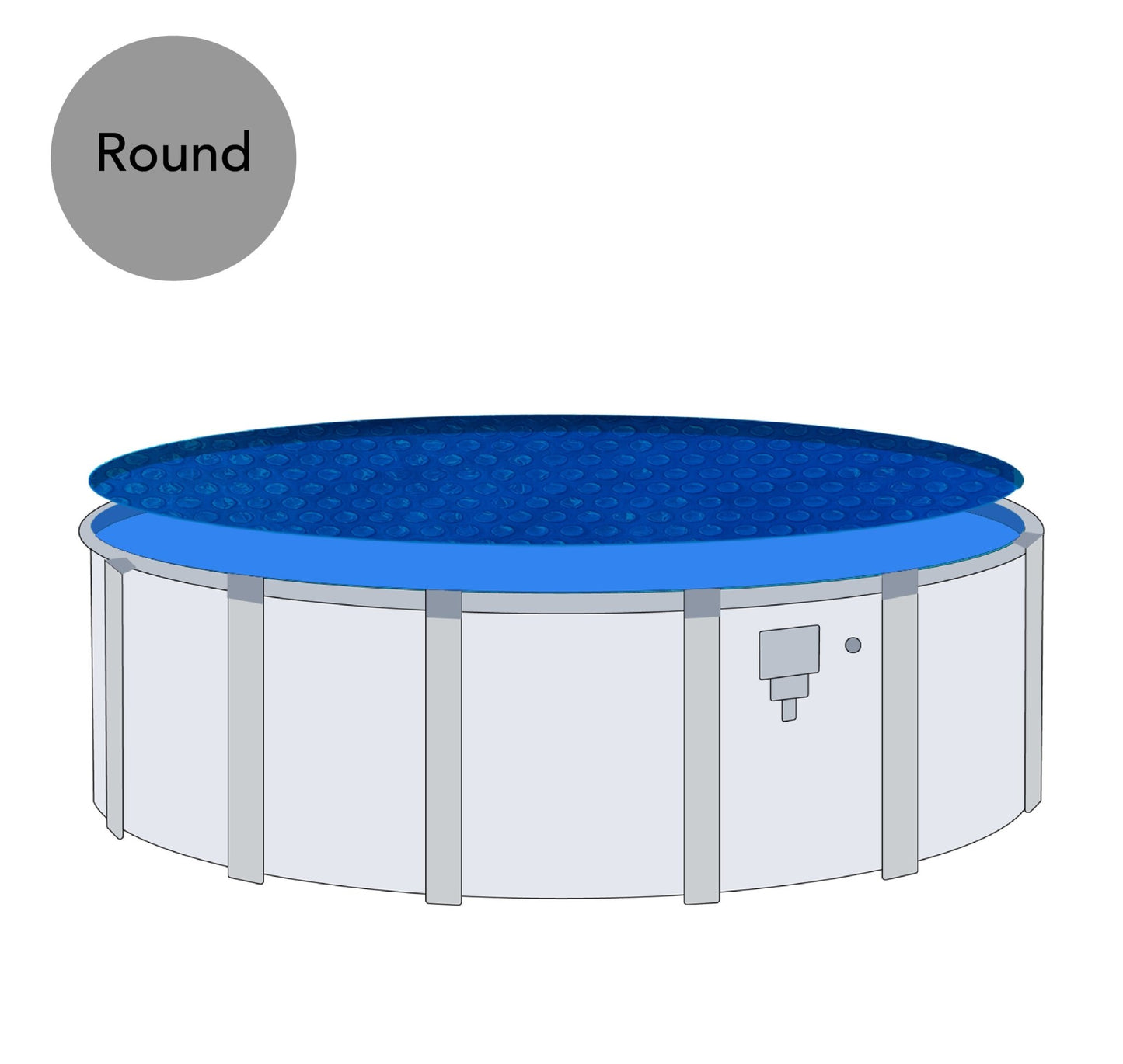 15' Round Premium Blue Solar Blanket - interpools