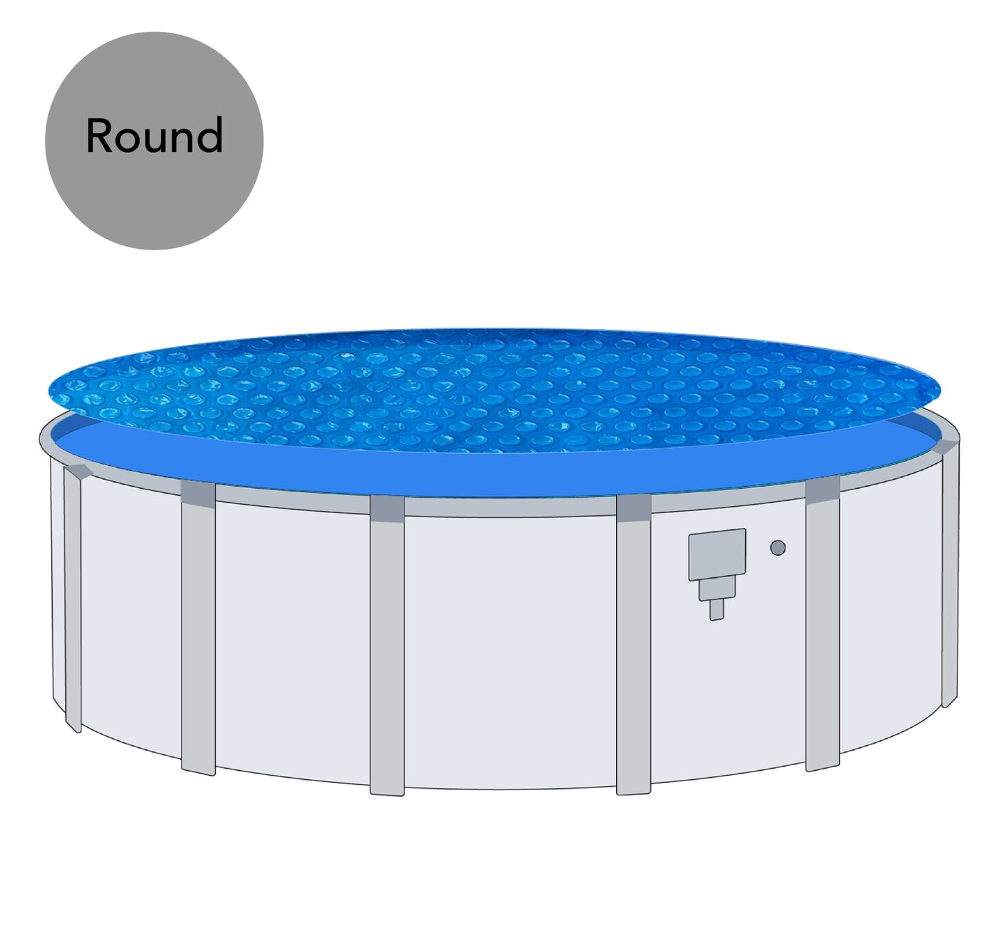 16' Round Deluxe Blue A/G Solar Blanket - interpools
