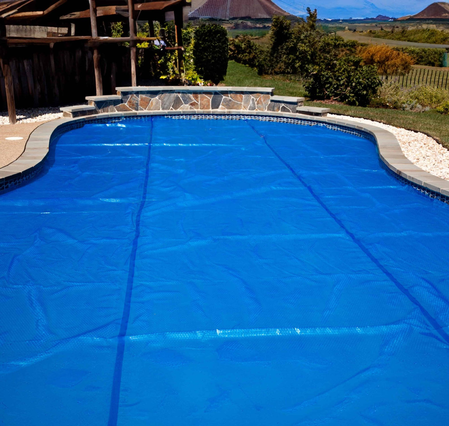 16' Round Deluxe Blue A/G Solar Blanket - interpools