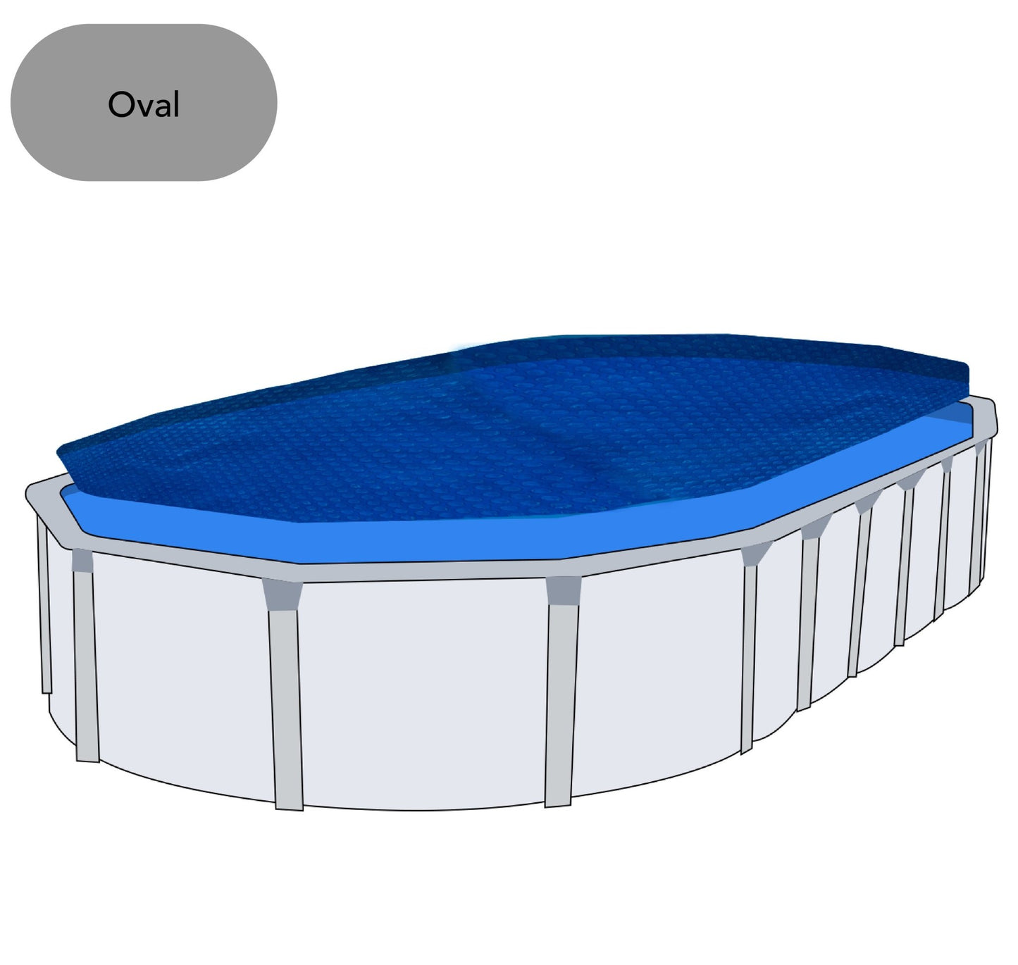 18' x 33' Oval Exclusive Space Age Solar Blanket - interpools