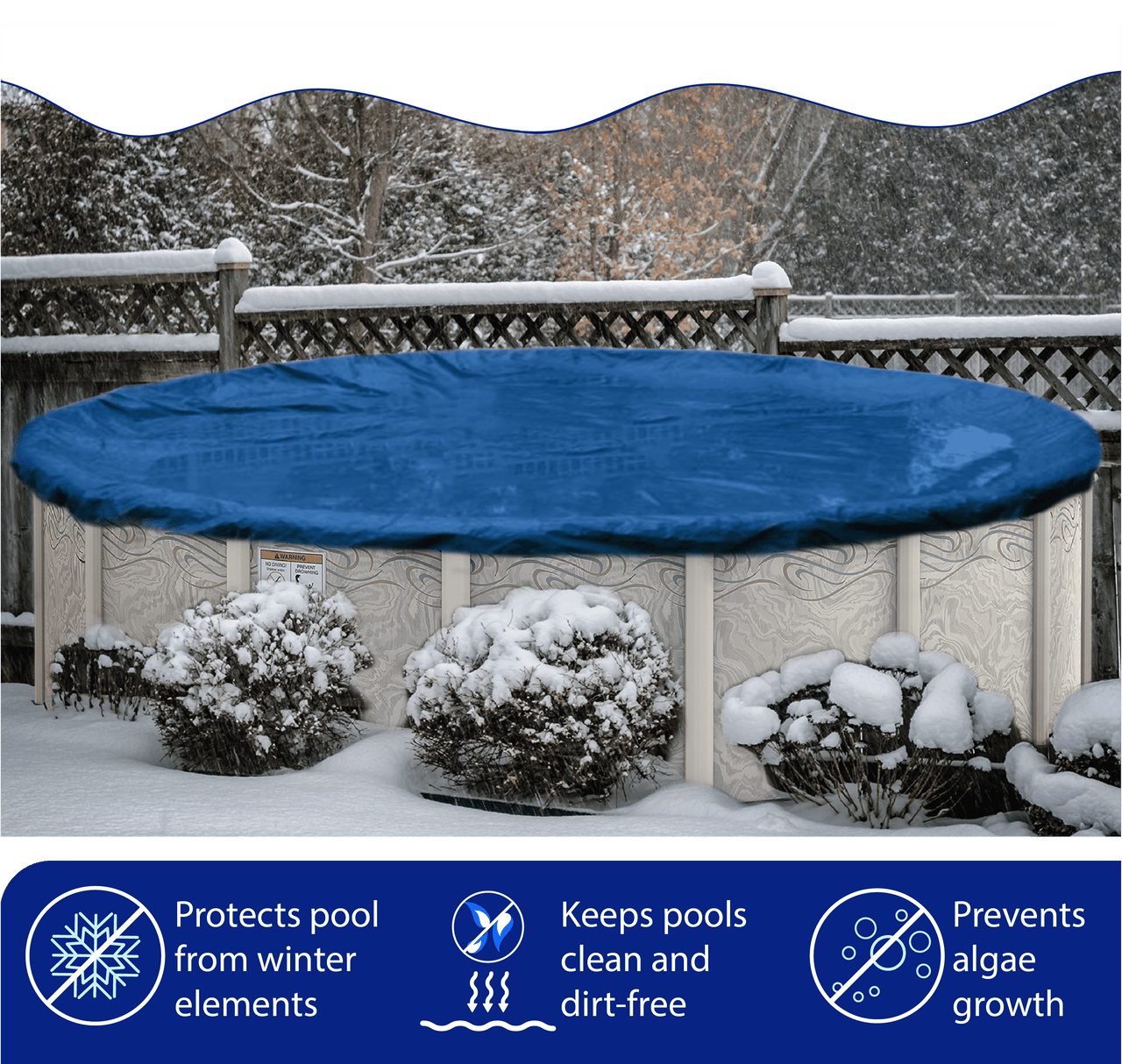 27' Elite Pro - Shield Round Above Ground Winter Pool Cover - interpools