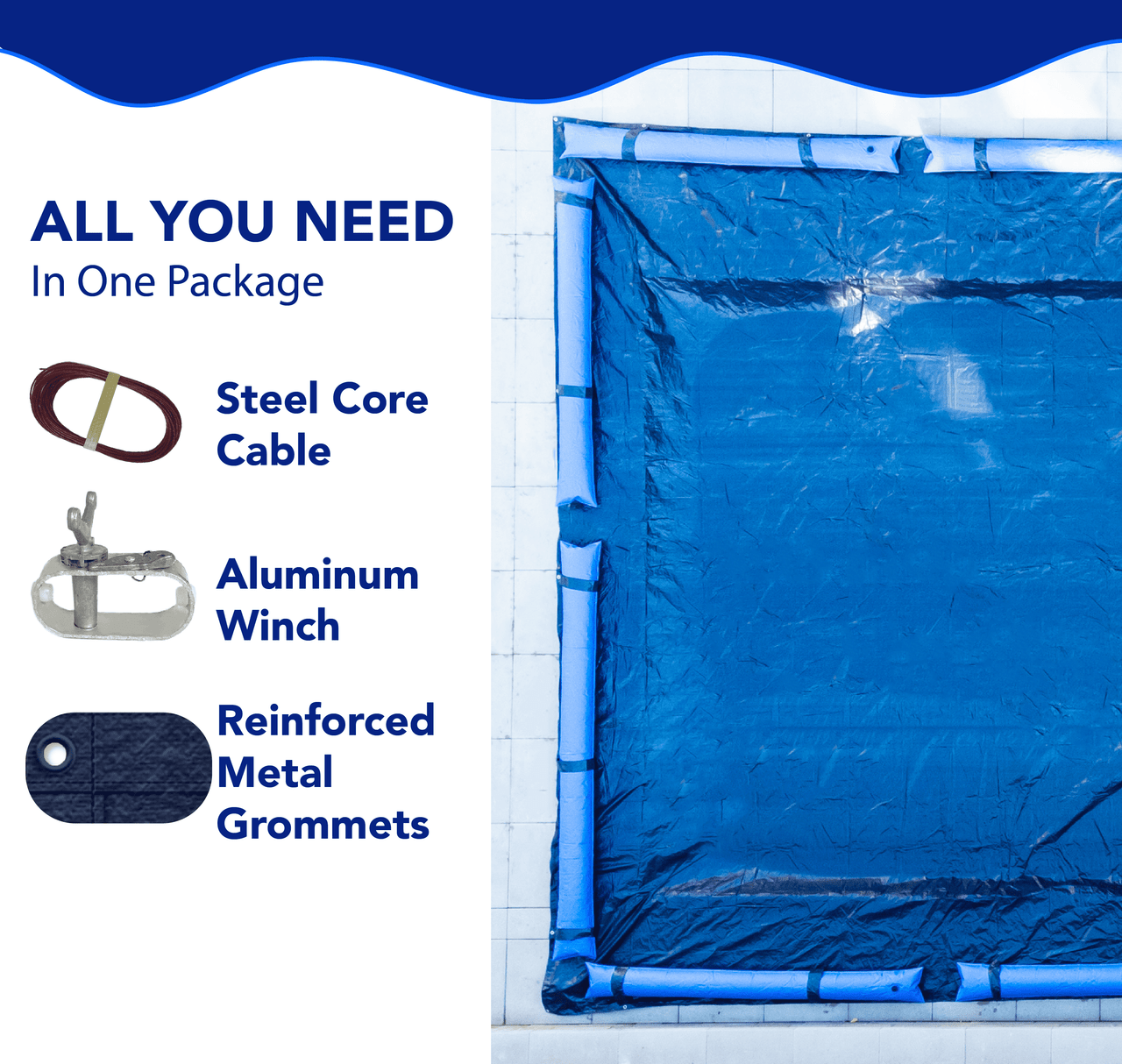 27' Elite Pro - Shield Round Above Ground Winter Pool Cover - interpools