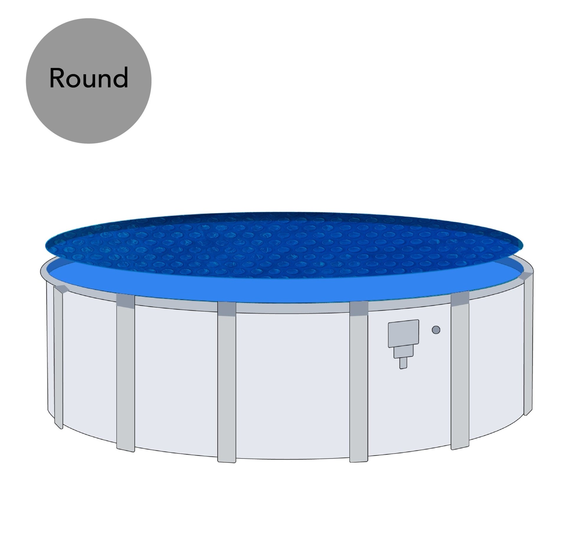 27' Round Premium Blue A/G Solar Blanket - interpools