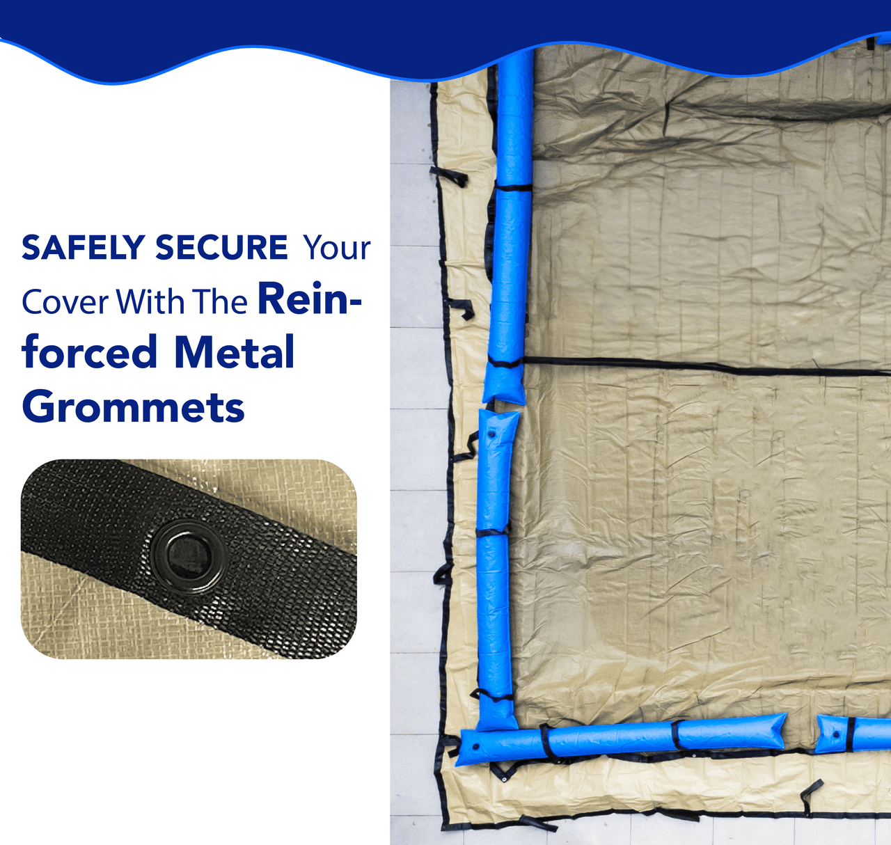 30'x50' Premium Tan Rectangular Winter In - Ground Pool Cover - interpools