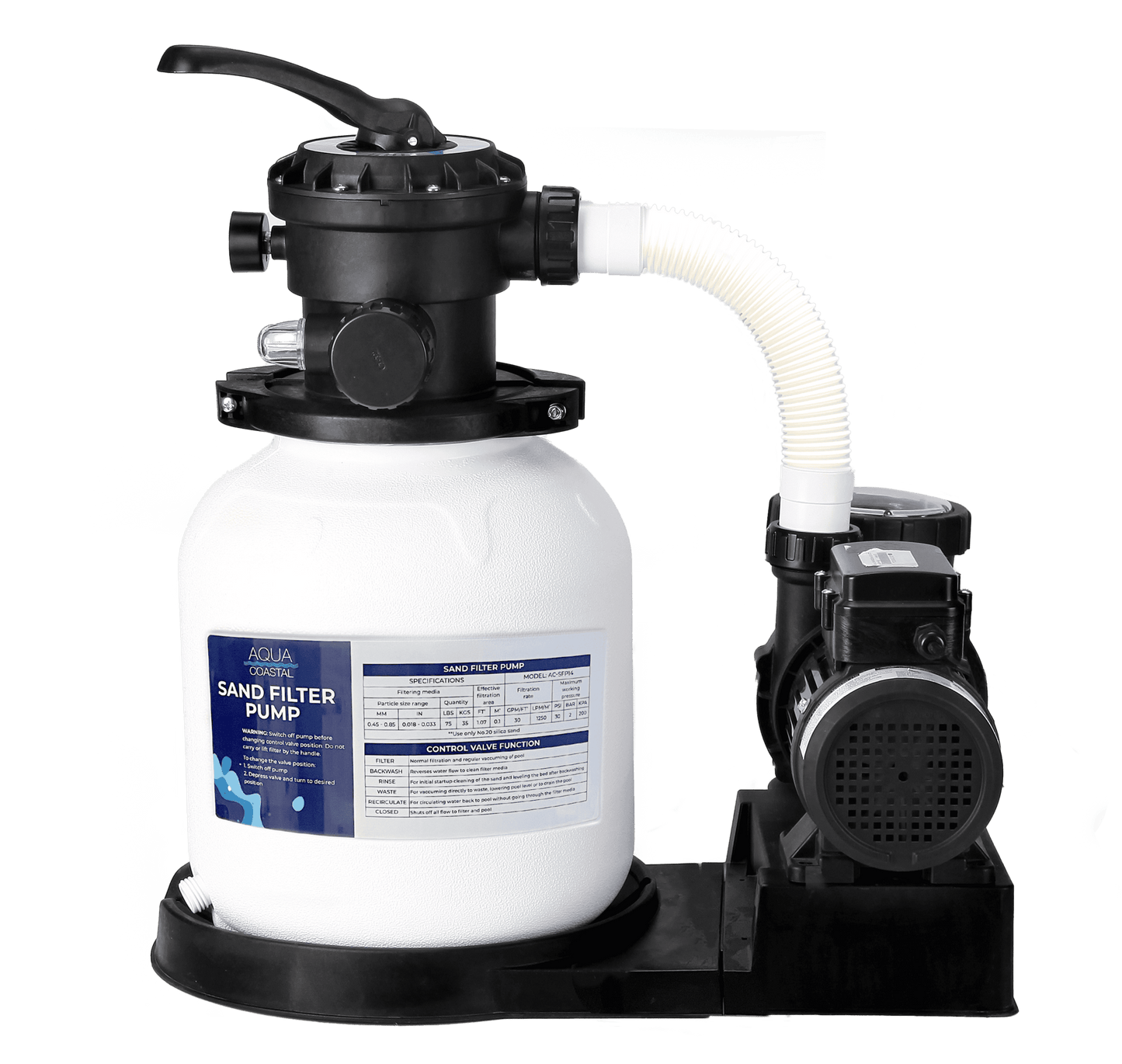 Aqua Coastal 14" Sand Filter/ 0.6 HP Pump, A/G System - interpools