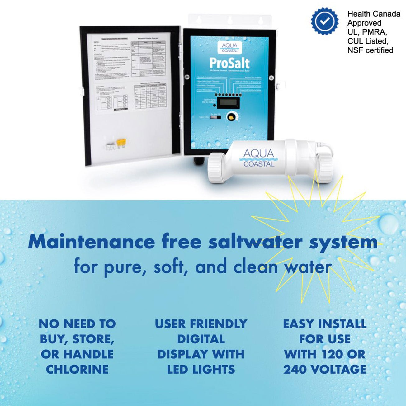 Aqua Coastal ProSalt Generator & 15K Gal Cell - interpools