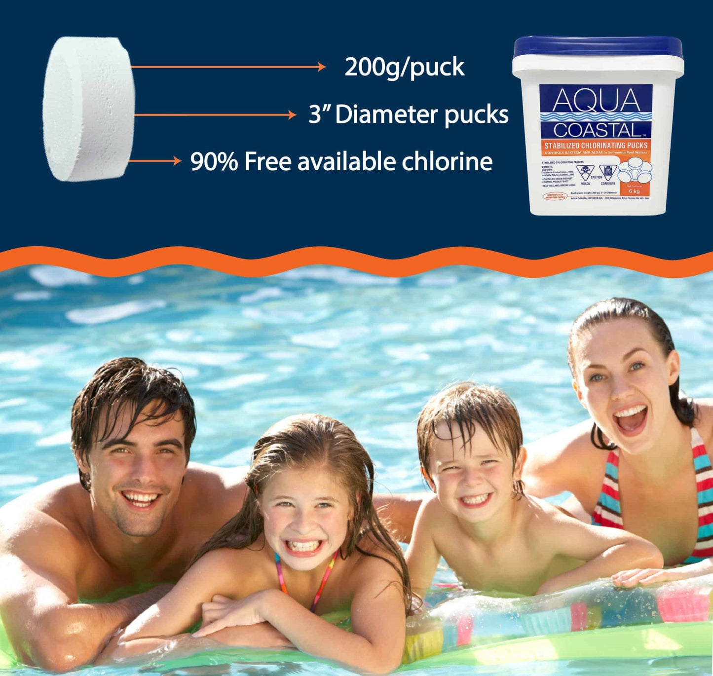 Chlorine Pucks 3" x 6KG - interpools