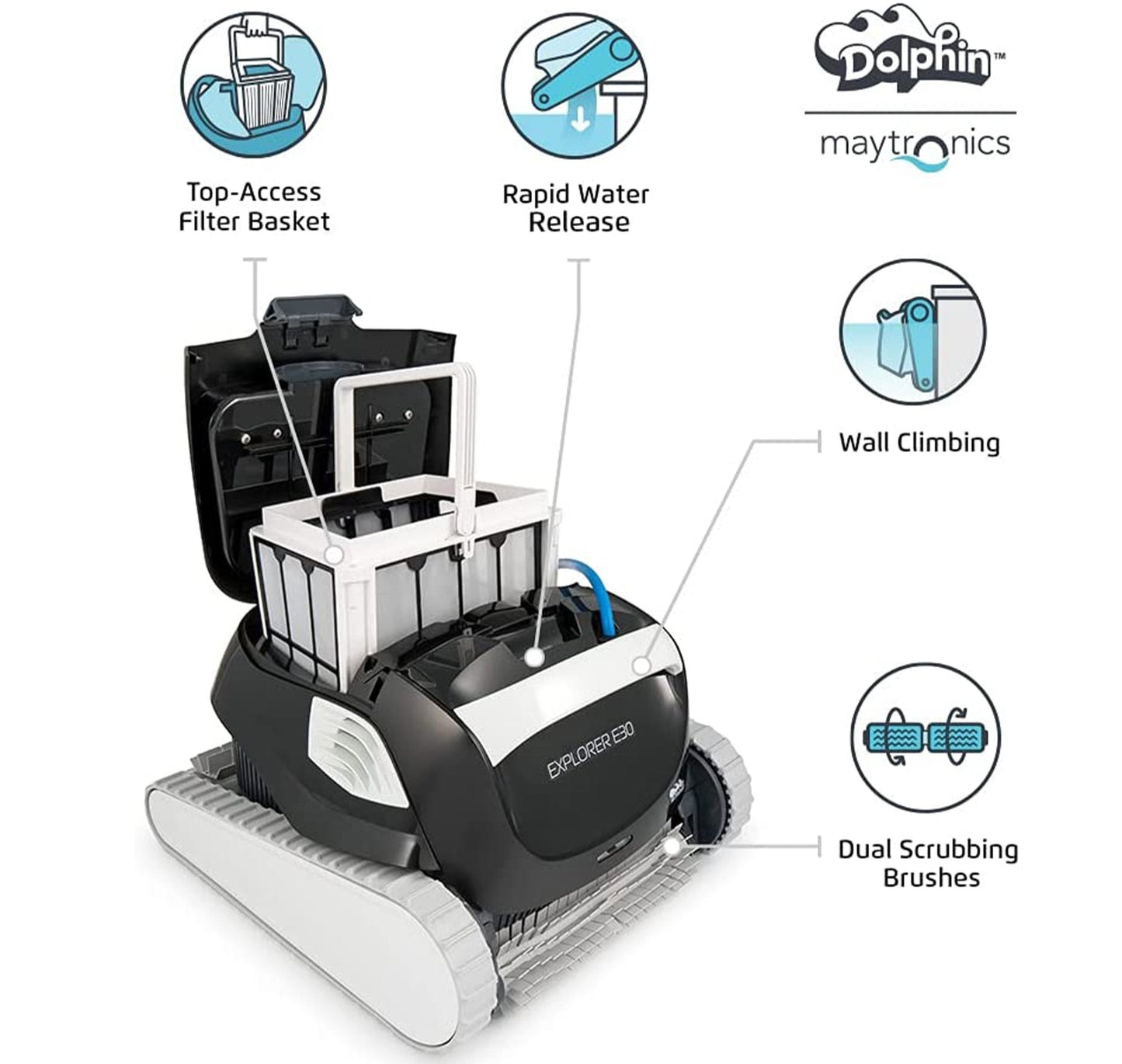 Dolphin E30 Robotic Pool Cleaner (with WiFi) - interpools