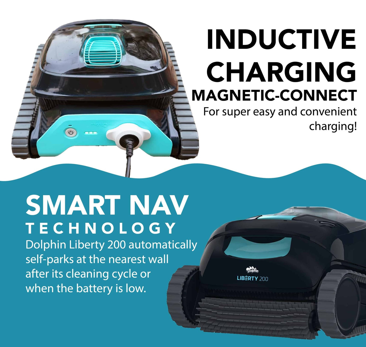 Dolphin Liberty 200 Cordless Robotic Pool Cleaner - interpools