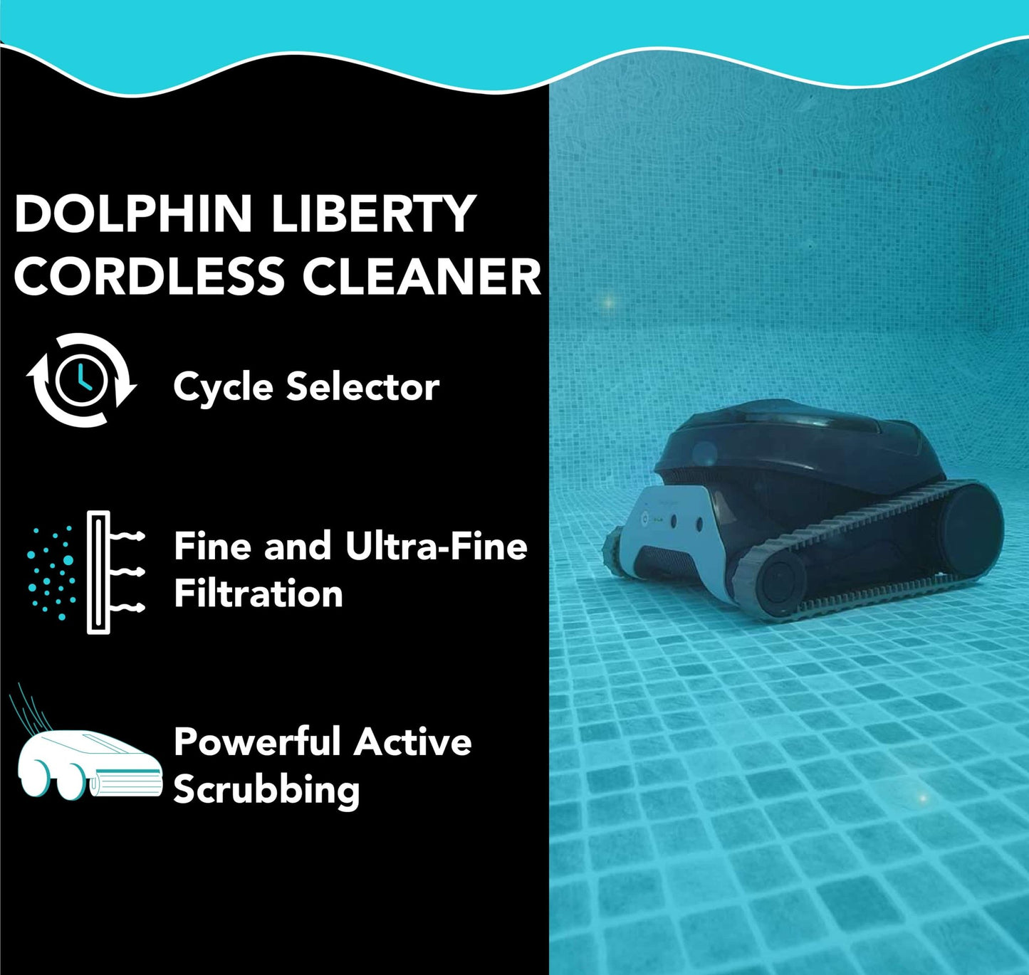 Dolphin Liberty 300 Cordless Robotic Pool Cleaner - interpools