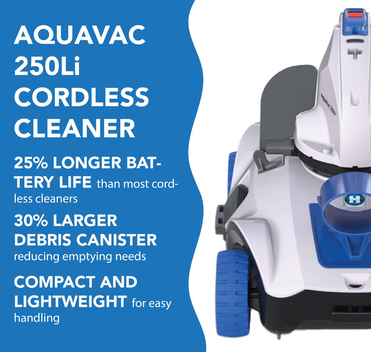 Hayward AquaVac 250Li Cordless Robotic Pool Cleaner - interpools