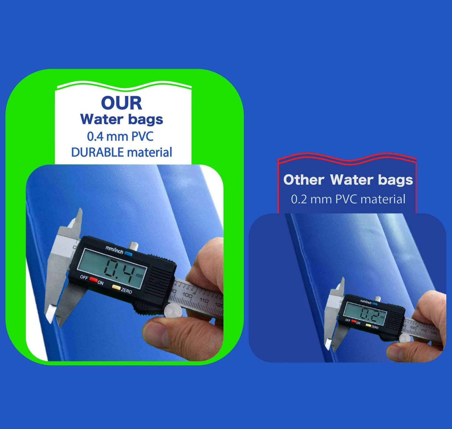 Heavy Duty Water Bag 10', Double Chamber with Twist Cap - interpools