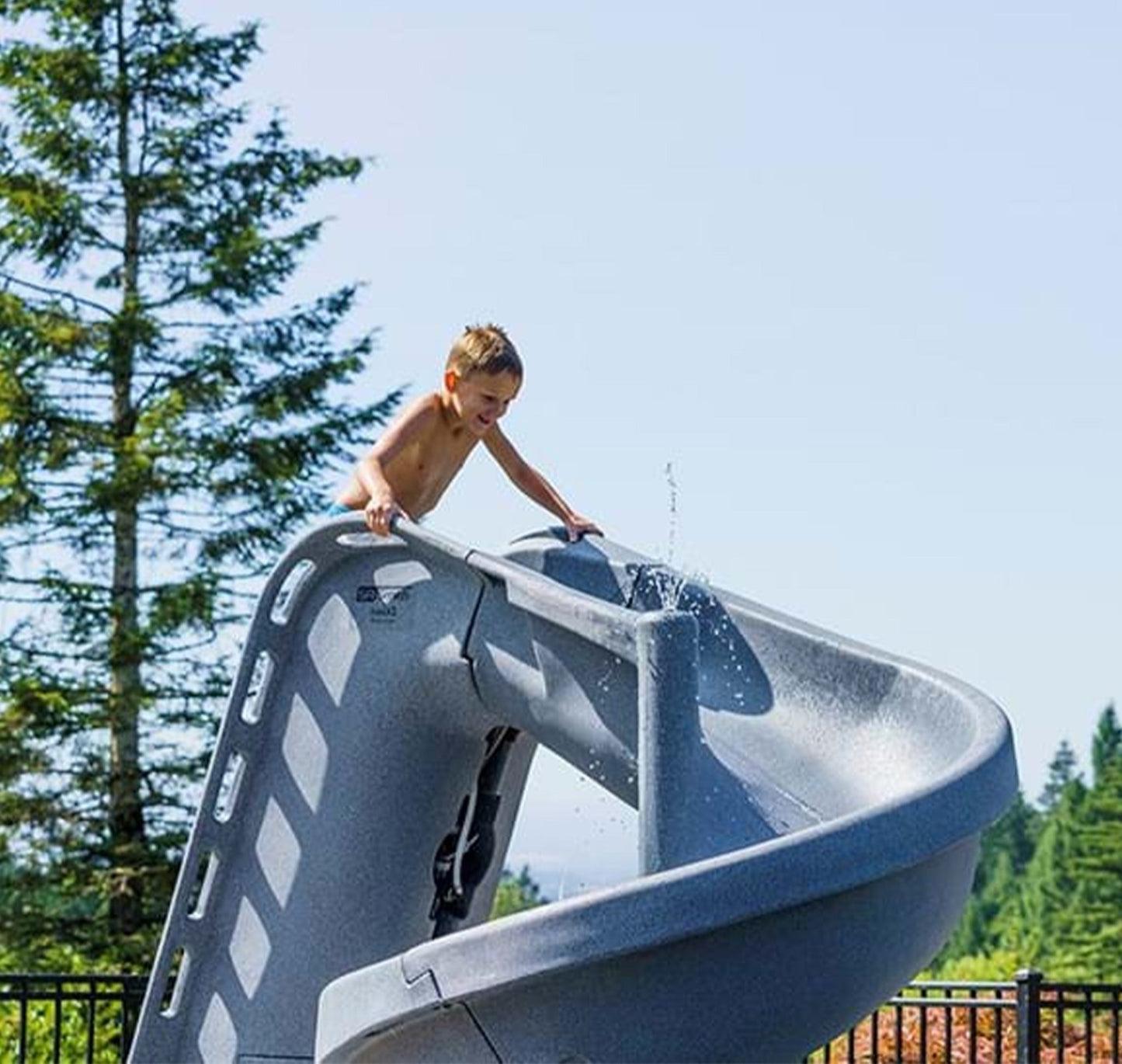 heliX2 Pool Slide, Gray Granite - interpools