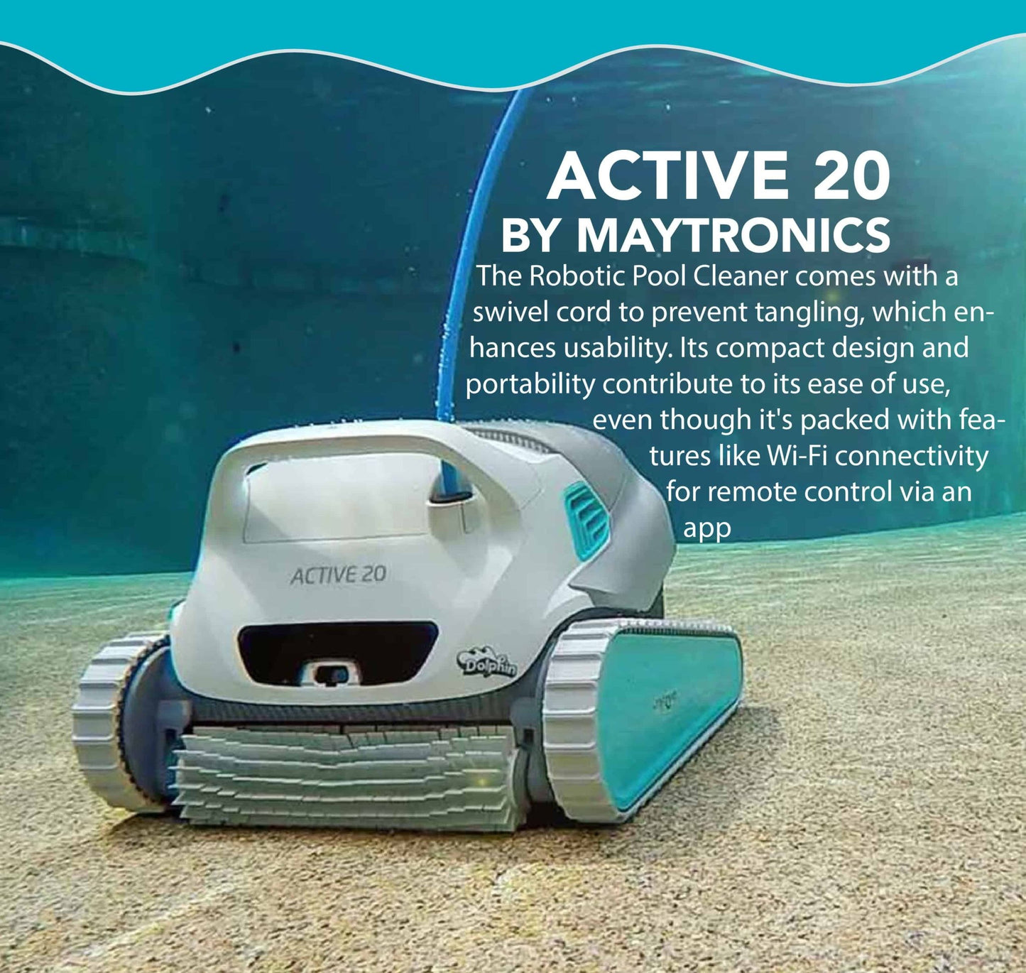 MAYTRONICS DOLPHIN ACTIVE 20 ROBOTIC POOL CLEANER W/SWIVEL CORD - interpools