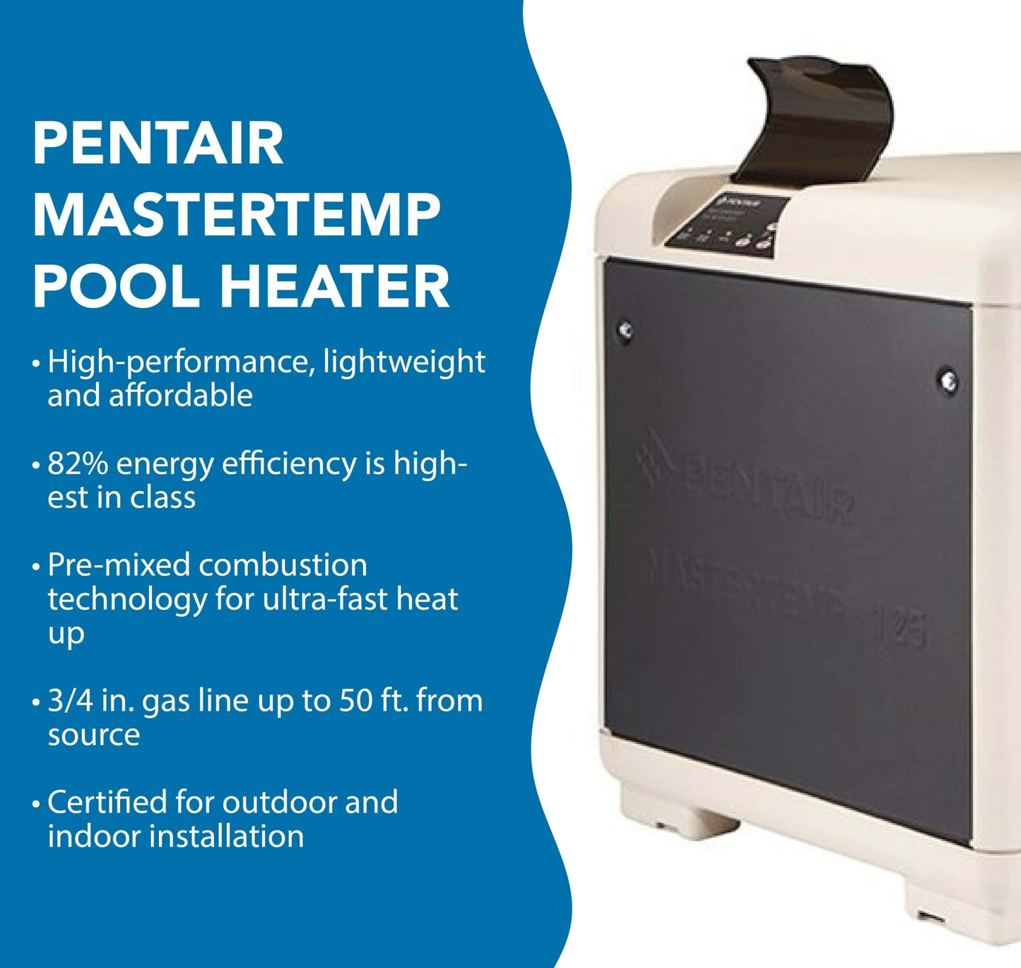 Pentair 125K BTU, Natural Gas MasterTemp Electronic Heater (461059) - interpools