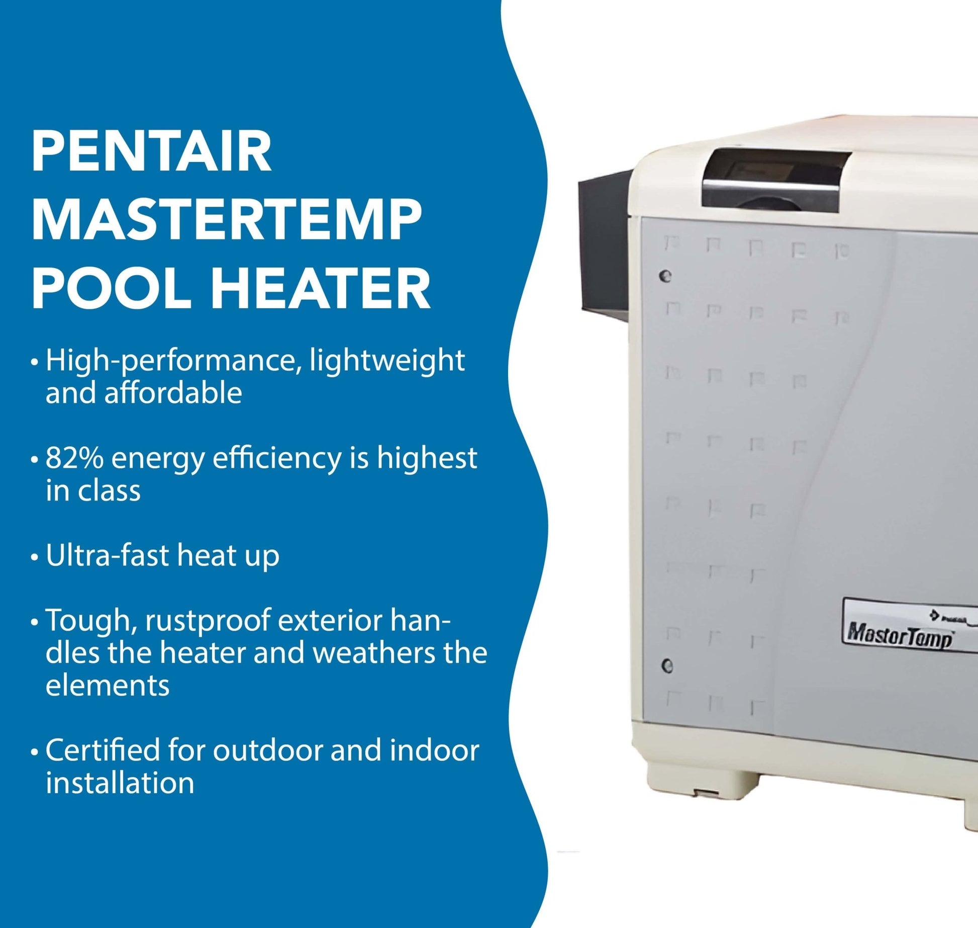 Pentair 200K BTU, Natural Gas MasterTemp Electronic Heater (460730) - interpools