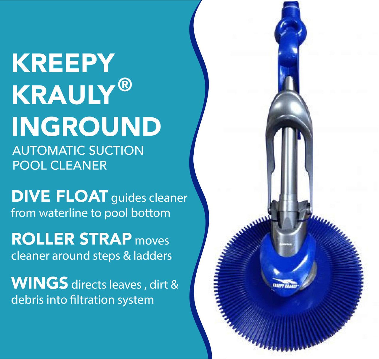 Pentair K70409 Kreepy Krauly Classic Inground Automatic Suction Pool Cleaner - interpools