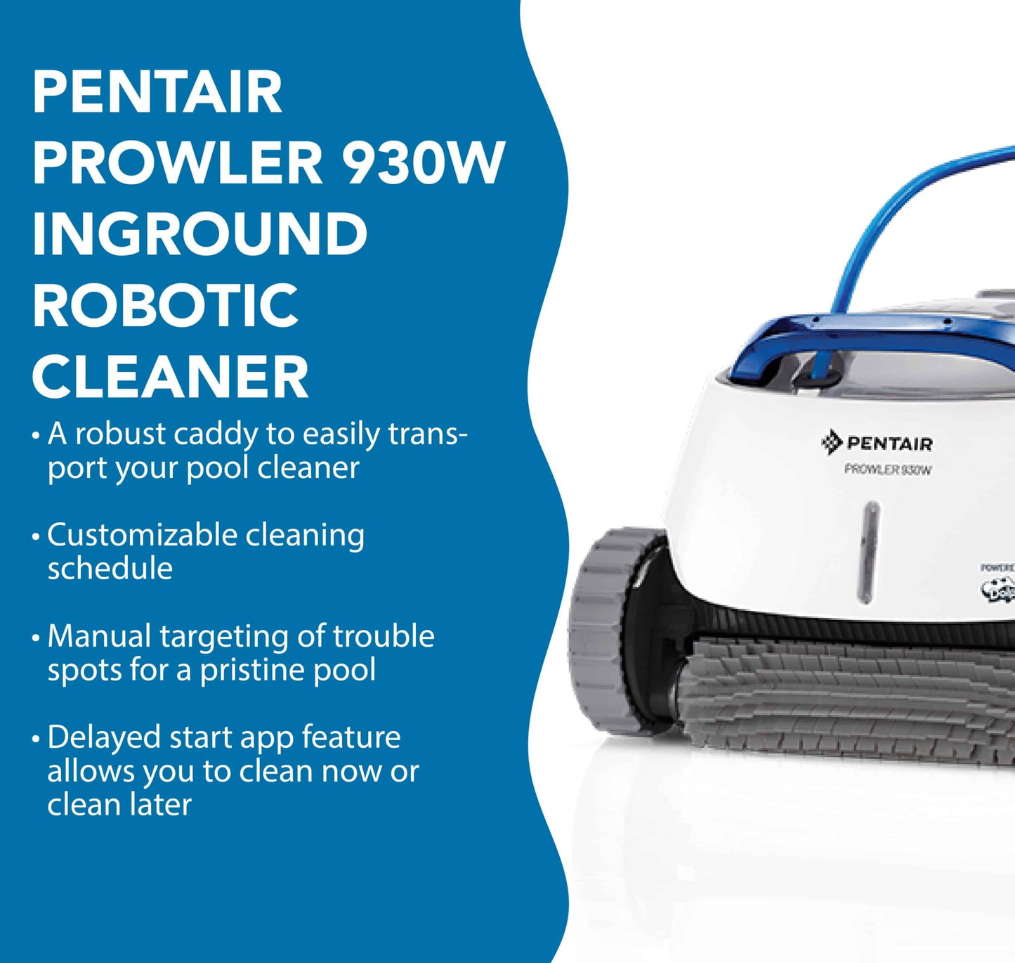 Pentair Prowler 930W Robotic Inground Pool Cleaner with Caddy - interpools