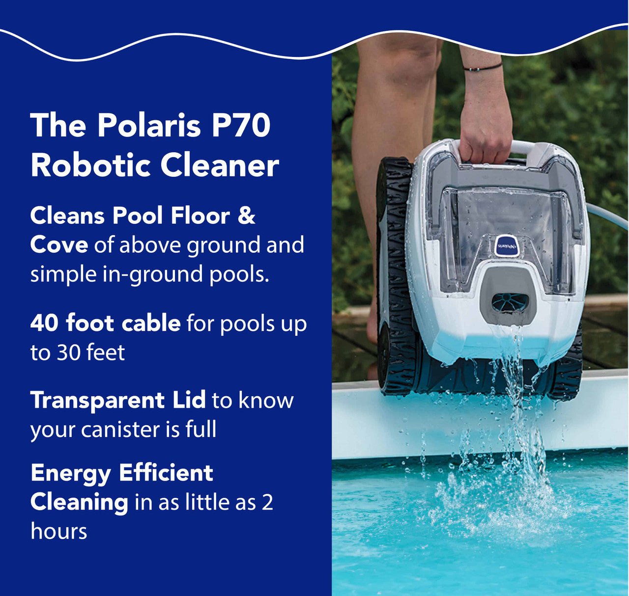 Polaris P70 Robotic Above Ground Pool Cleaner - interpools