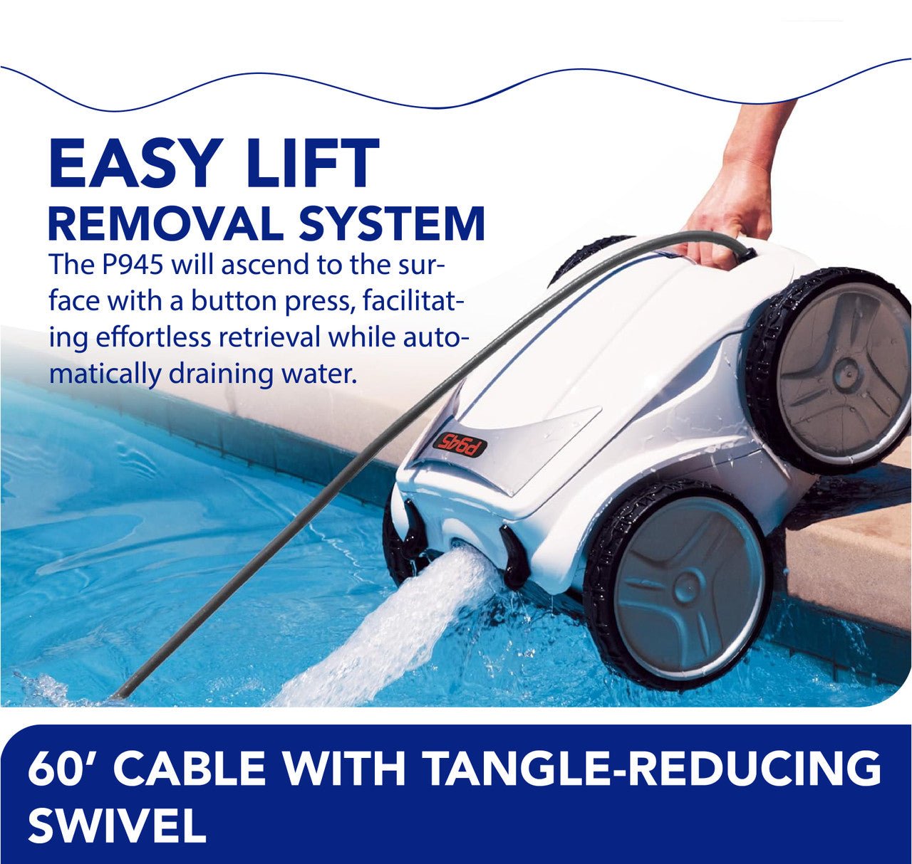 Polaris P945 Premium Robotic Automatic Pool Cleaner & Cart - interpools