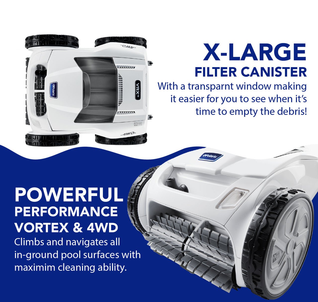 Polaris VRXiQ Robotic Pool Cleaner - interpools