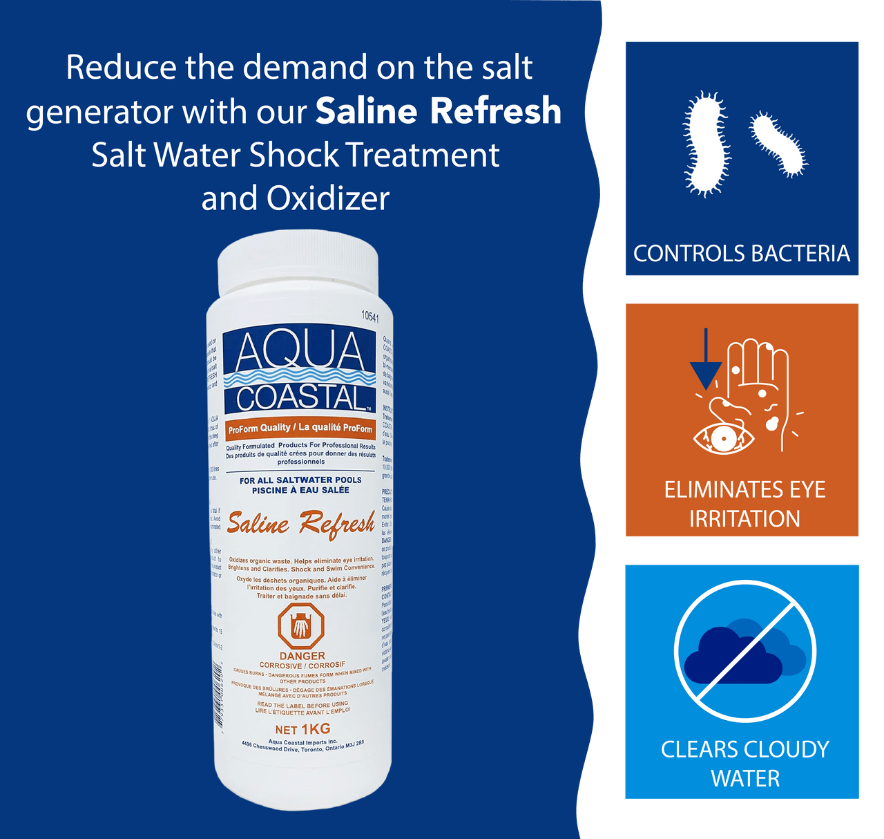Saline Refresh - Salt Water Pool Shock 1Kg - interpools