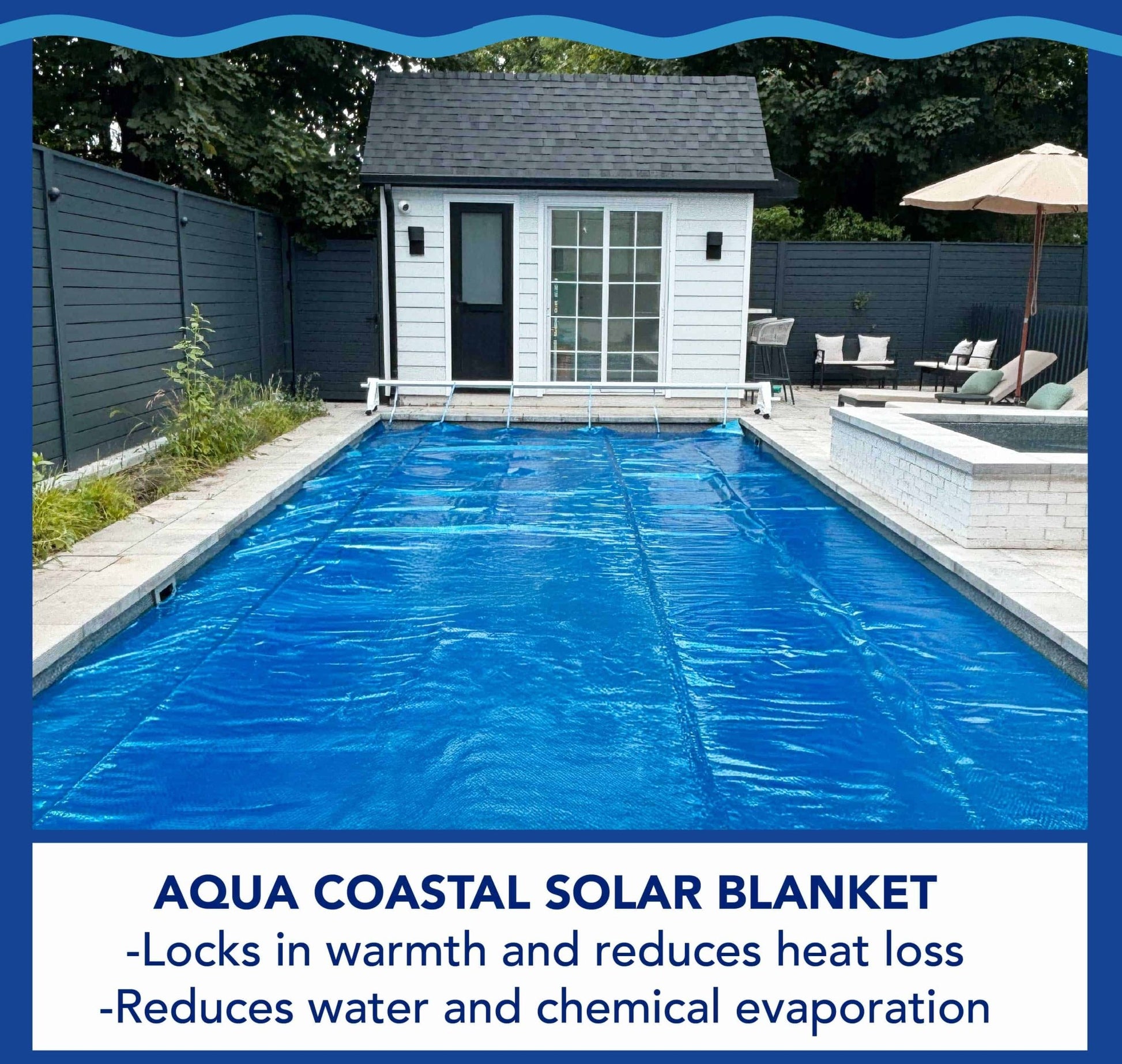 15' x 24' Oval Deluxe Blue A/G Solar Blanket - International Pool & Spa