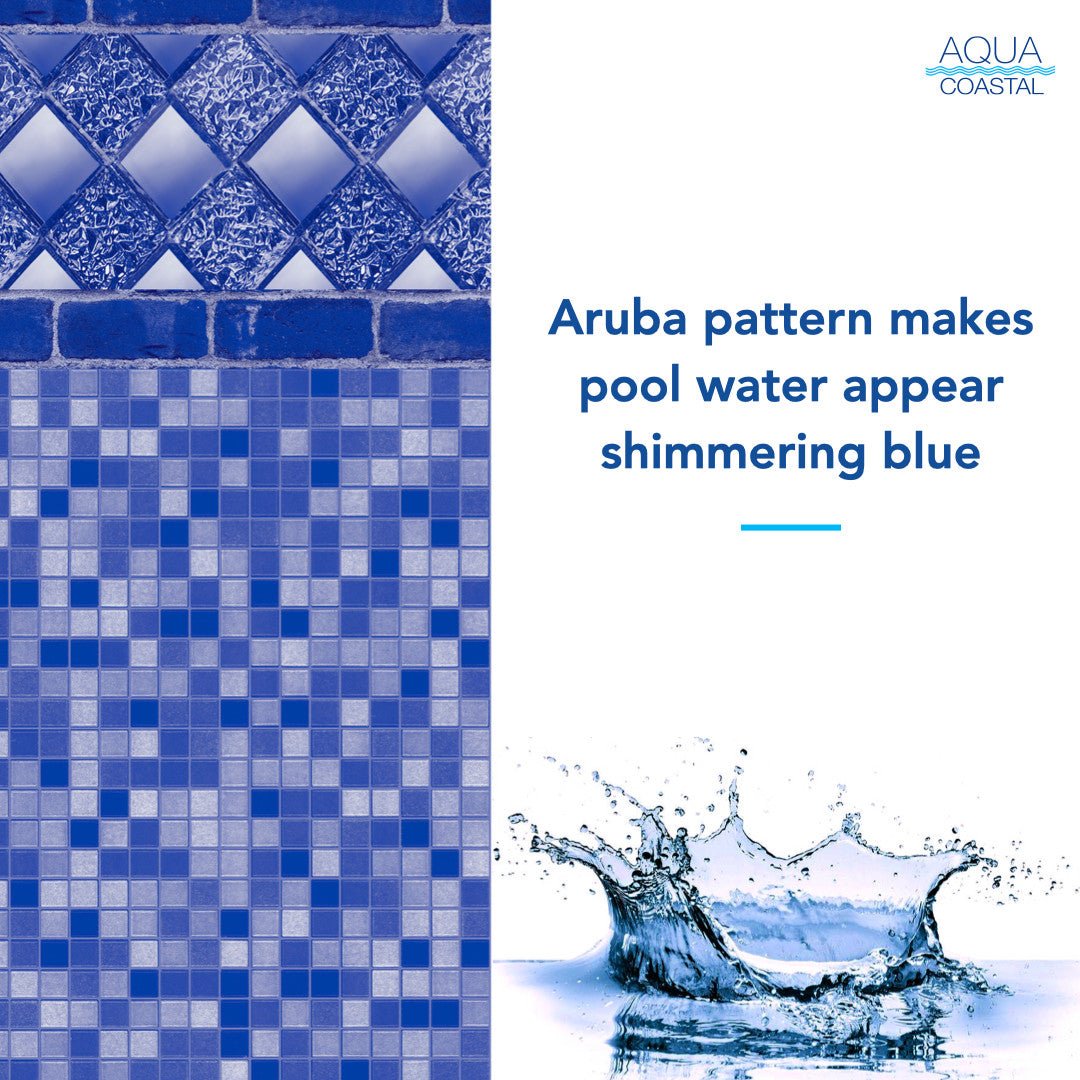 15' x 30' Oval Aruba, Unibead Above Ground Liner, 52" Wall - interpools