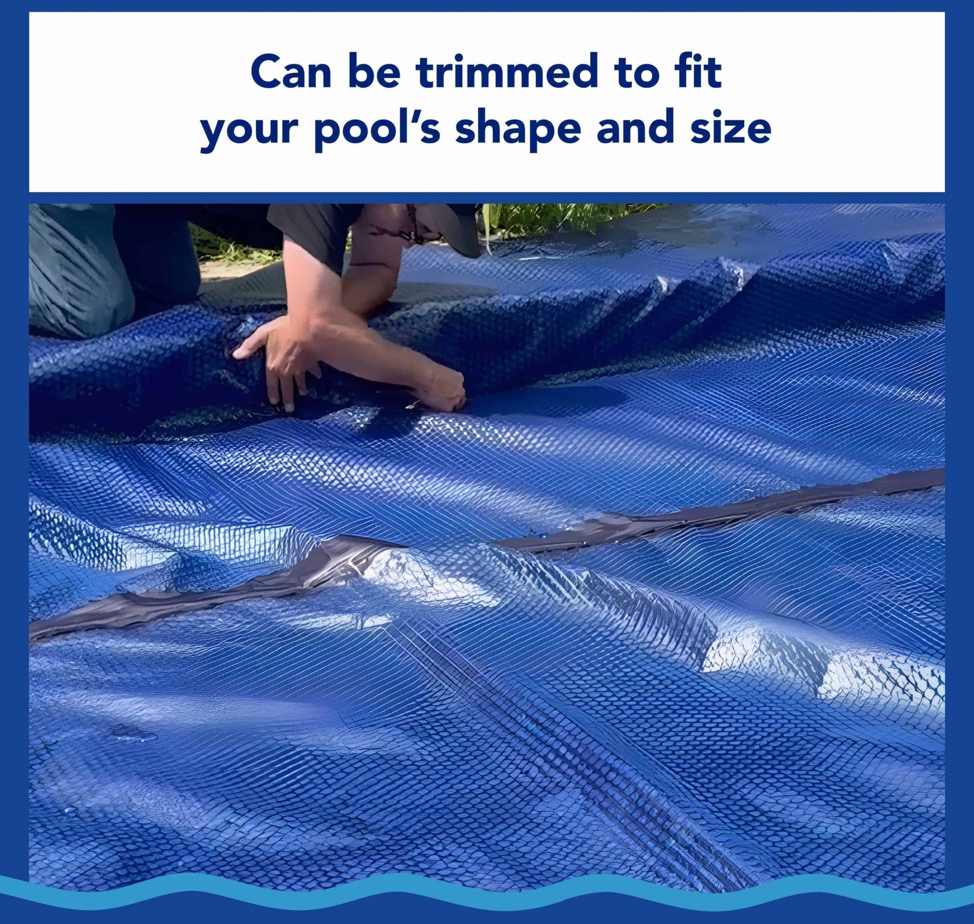 16' x 32' Oval Premium Black and Blue Solar Blanket - International Pool & Spa