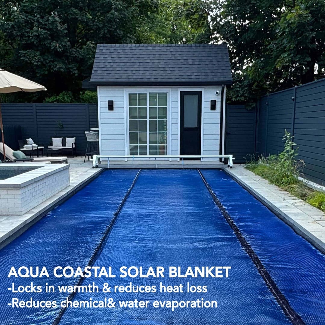 20' x 40' Rectangle Premium Black and Blue Solar Blanket, 8 mil - International Pool & Spa