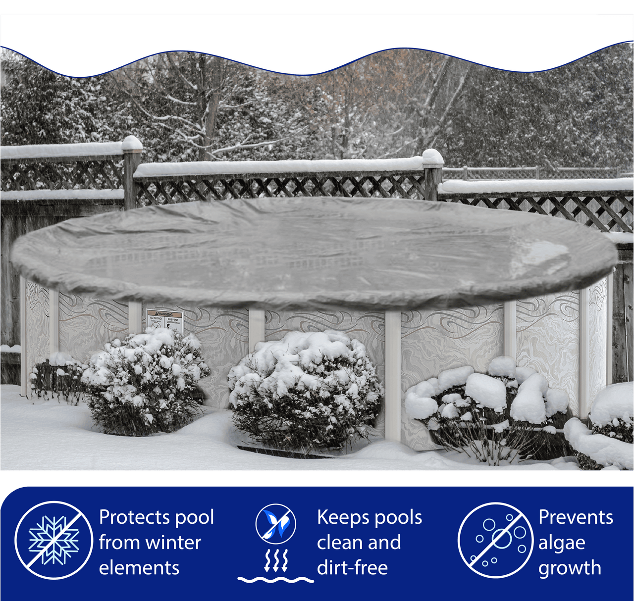 27' Round Platinum Pro - Shield Above Ground Winter Pool Cover - interpools