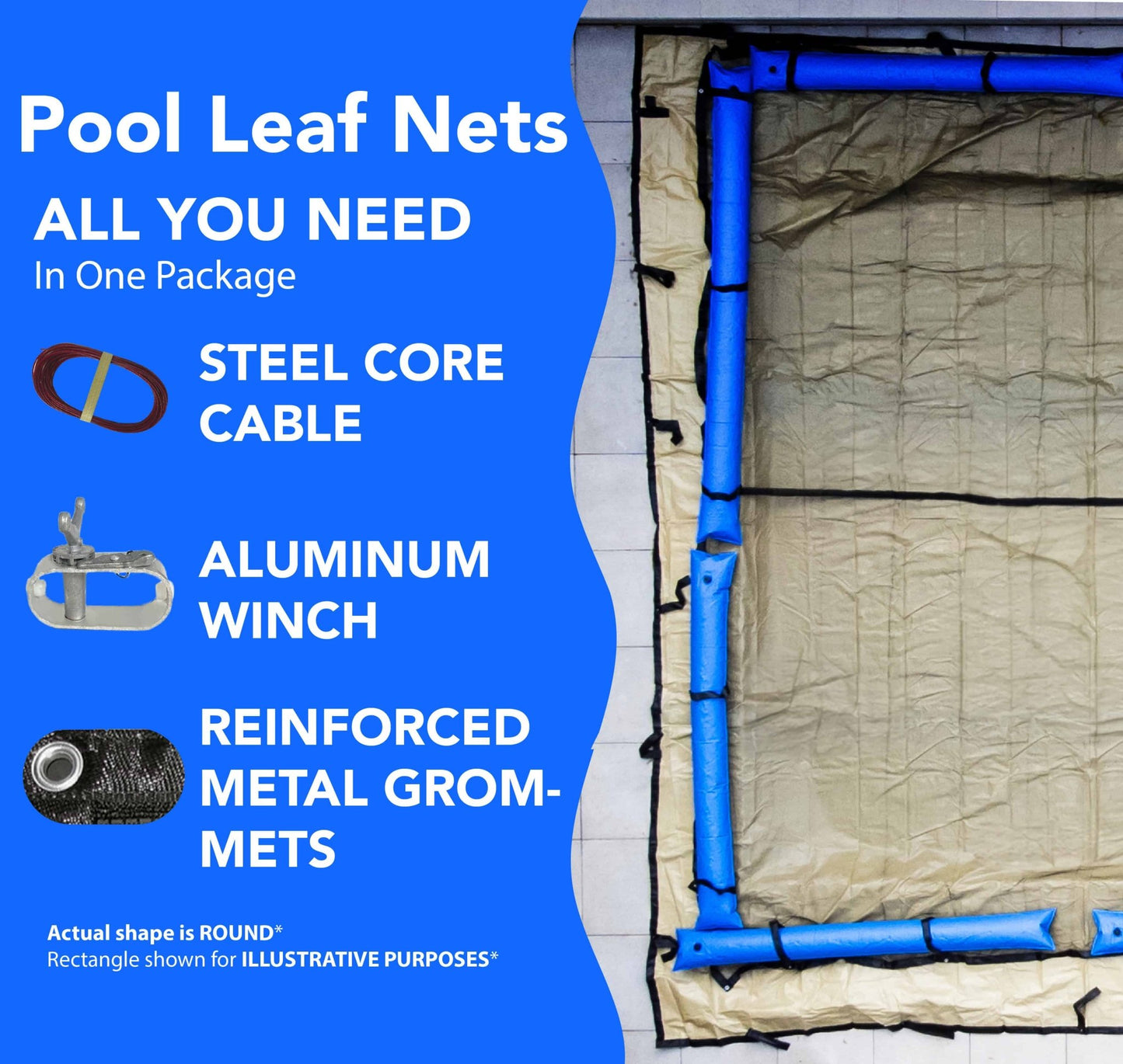 30' Round Leaf Net - interpools