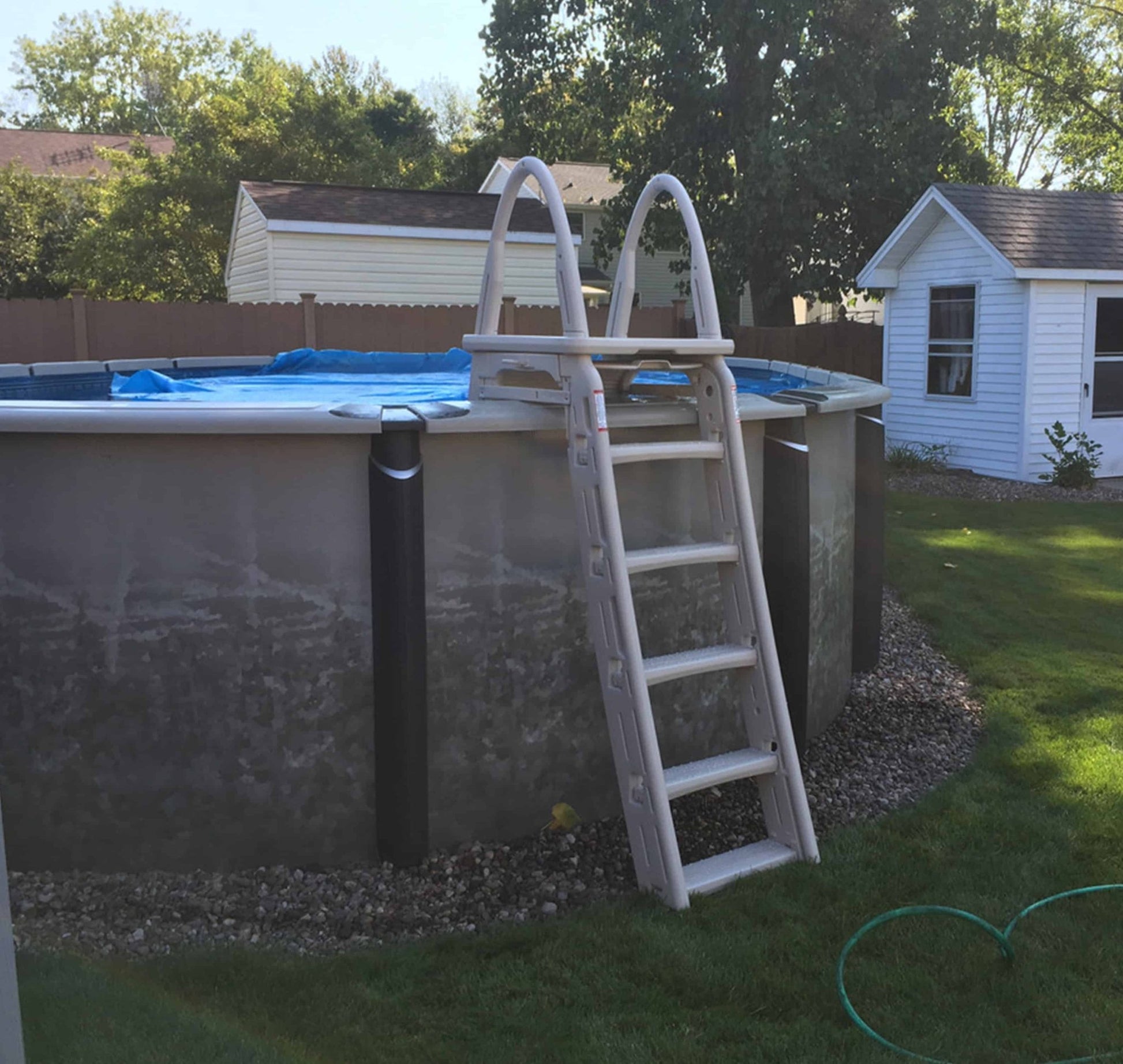 Confer Above Ground A - Frame Ladder with Roll Guard - interpools