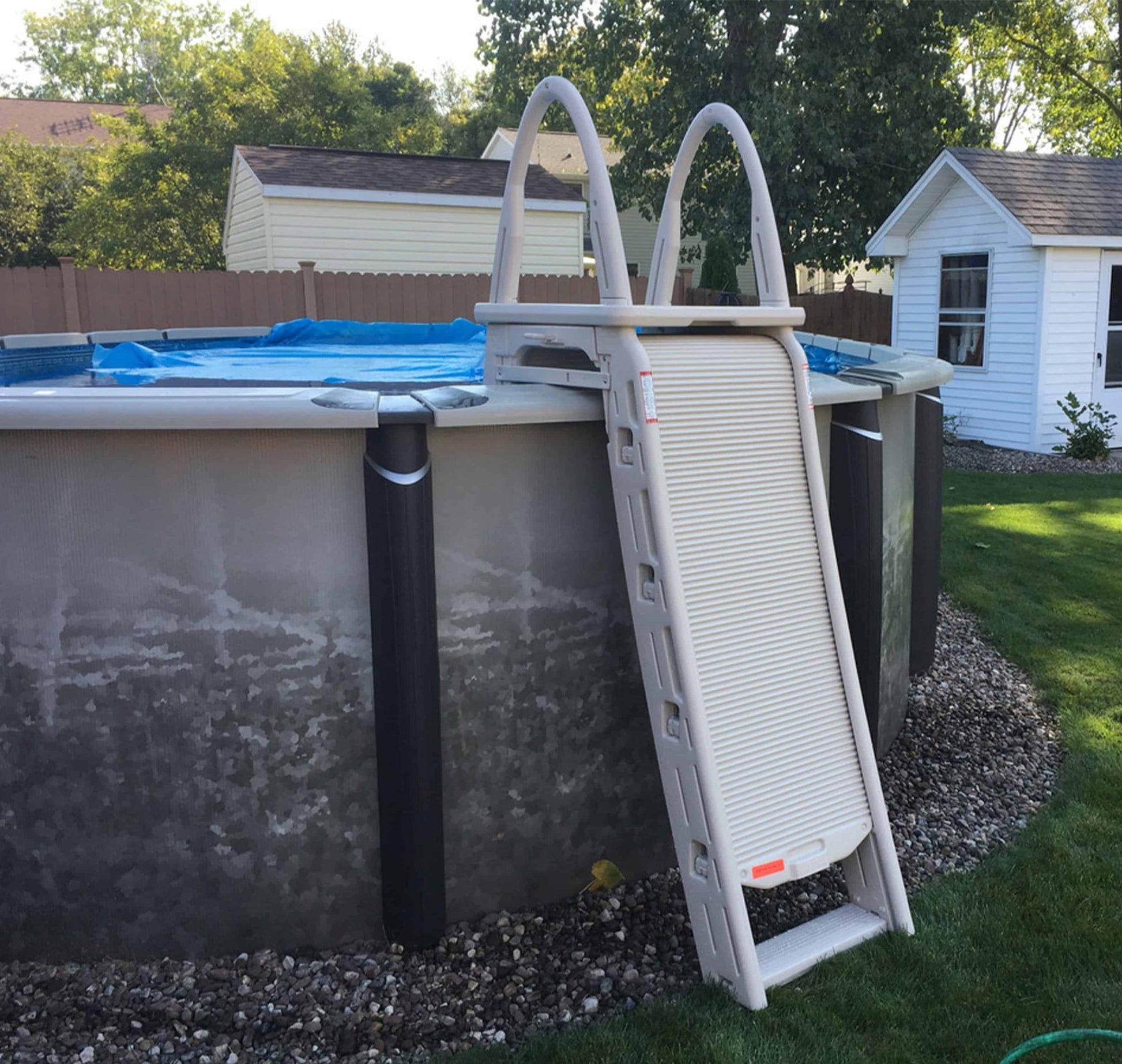 Confer Above Ground A - Frame Ladder with Roll Guard - interpools