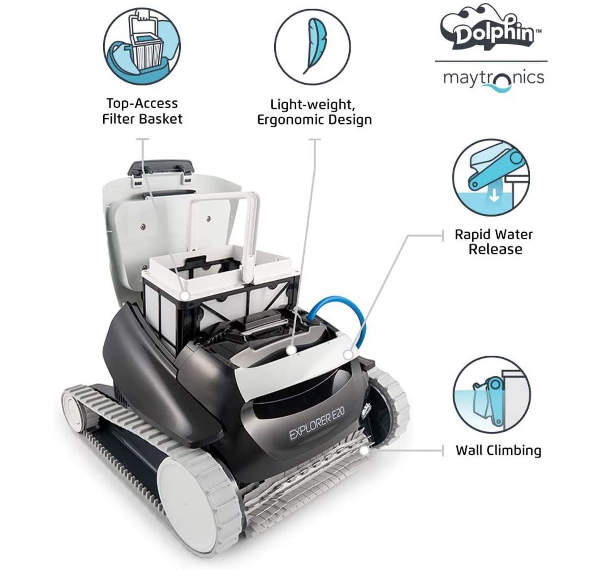 Dolphin E20 Robotic Pool Cleaner - interpools