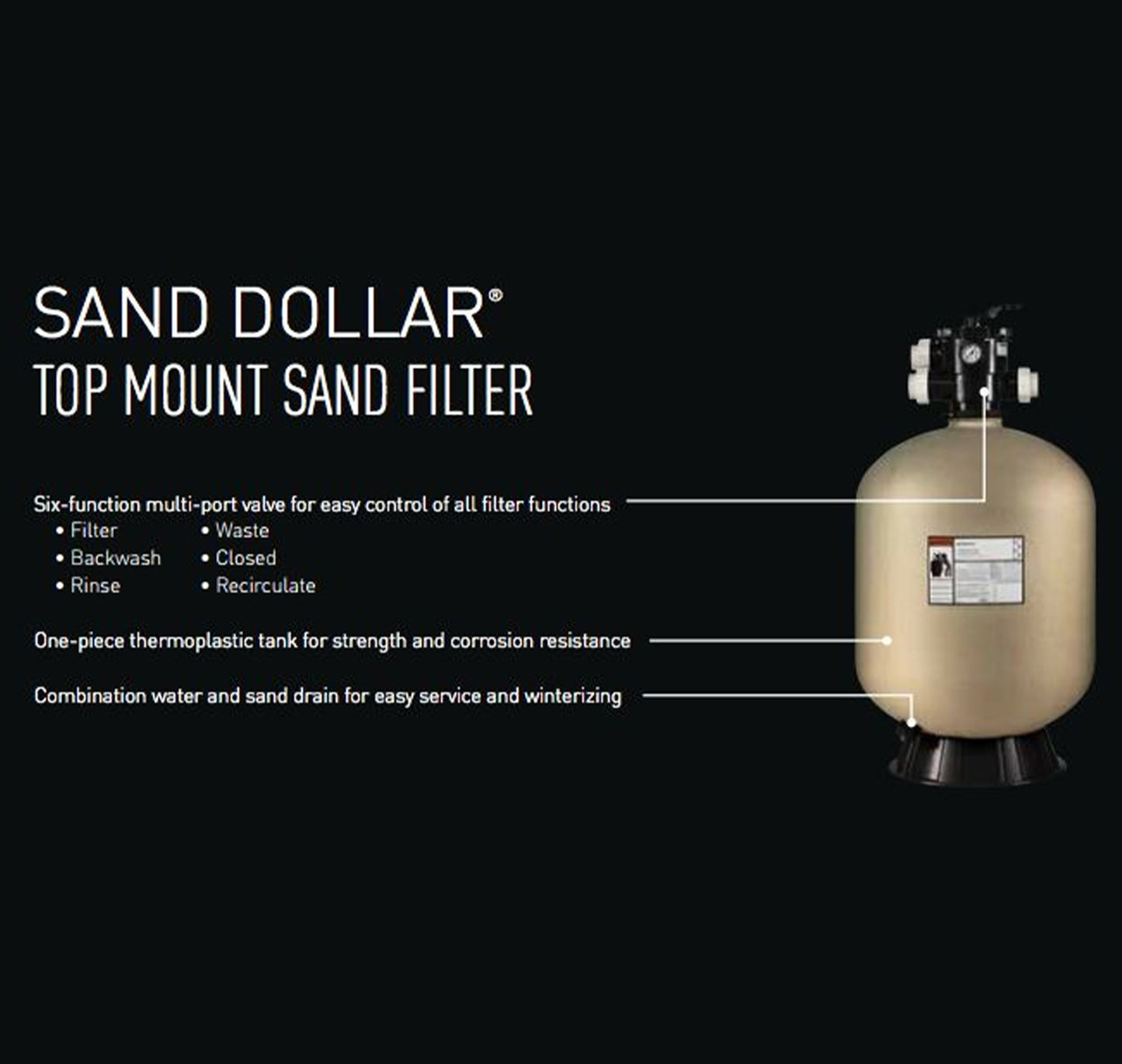 Pentair Sand Dollar Filter 22"