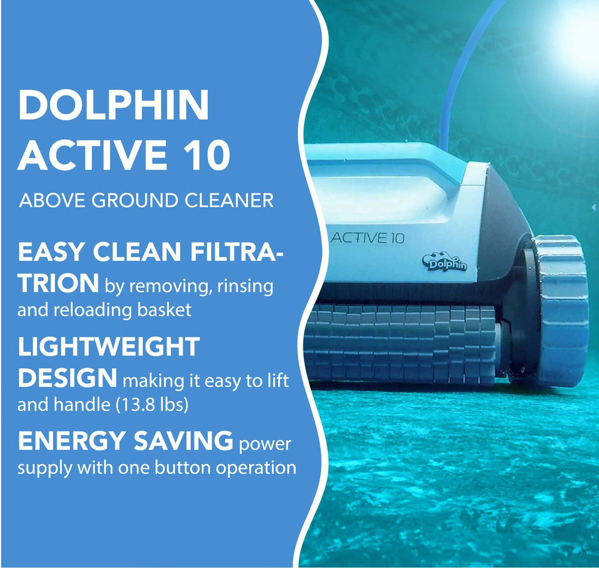 Maytronics Active MAYTRONICS DOLPHIN ACTIVE 10 ABOVEGROUND ROBOTIC POOL CLEANER ...