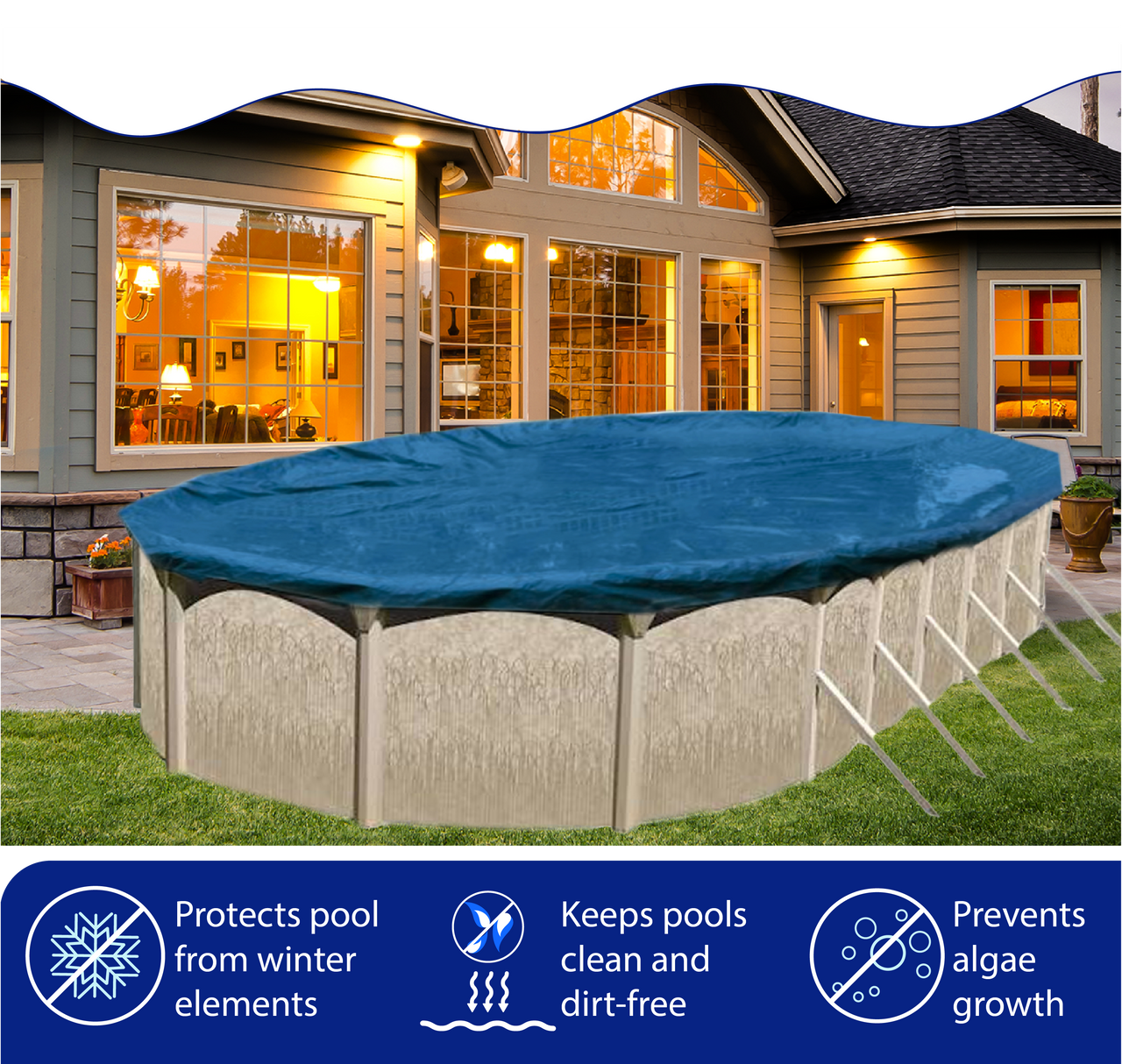 14'x28' Elite Pro-Shield Rectangle Winter Pool Cover