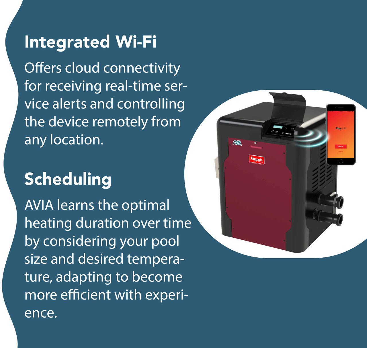 Raypak Avia HD w/ Nitek, 404A Electronic Low NOx Natural Gas Heater - International Pool & Spa