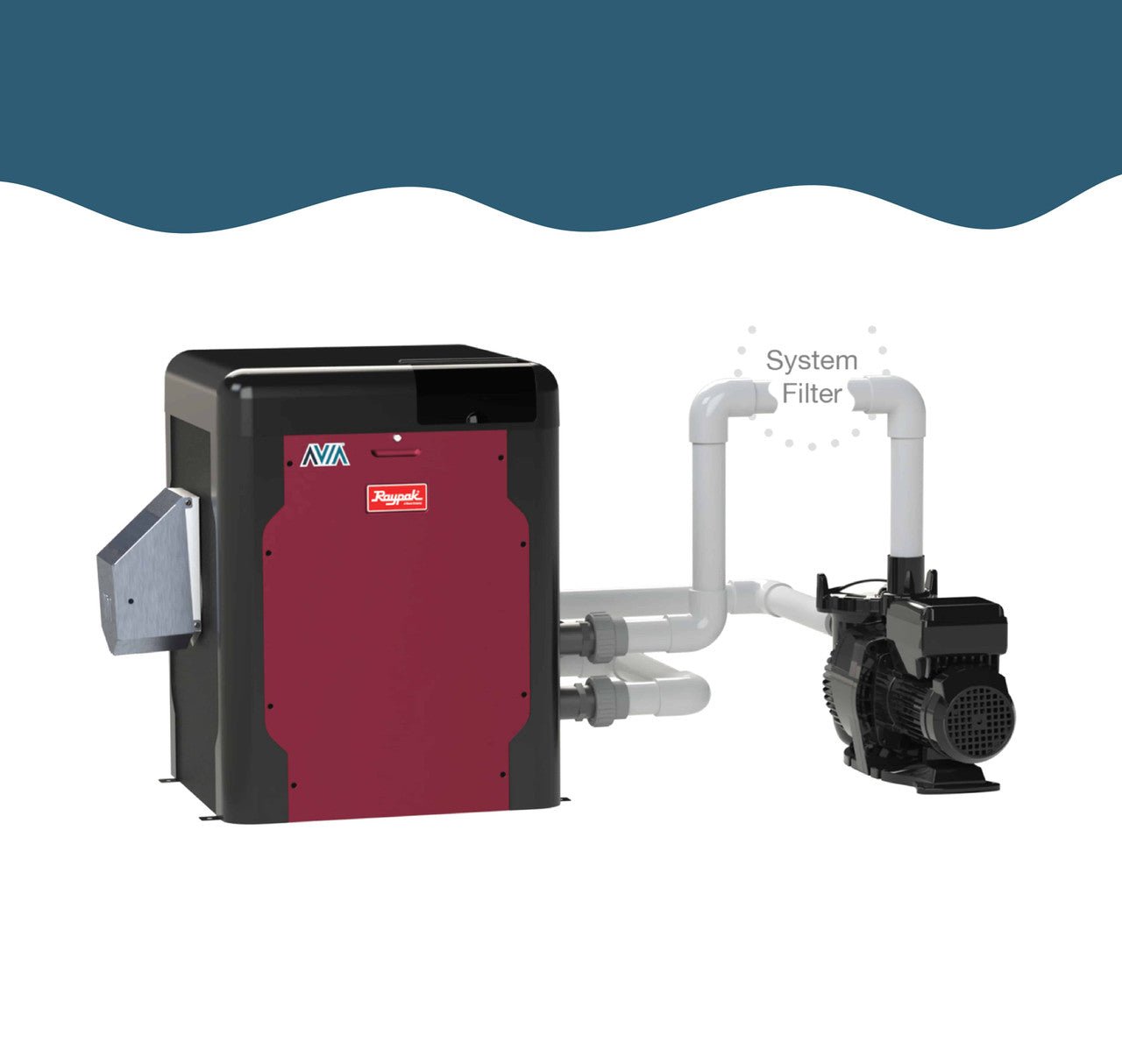 Raypak Avia HD w/ Nitek, 404A Electronic Low NOx Natural Gas Heater - International Pool & Spa