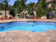 Image of a Fiberglass Pool Installation Equipped with Streams in a Residential Backyard in Barrie